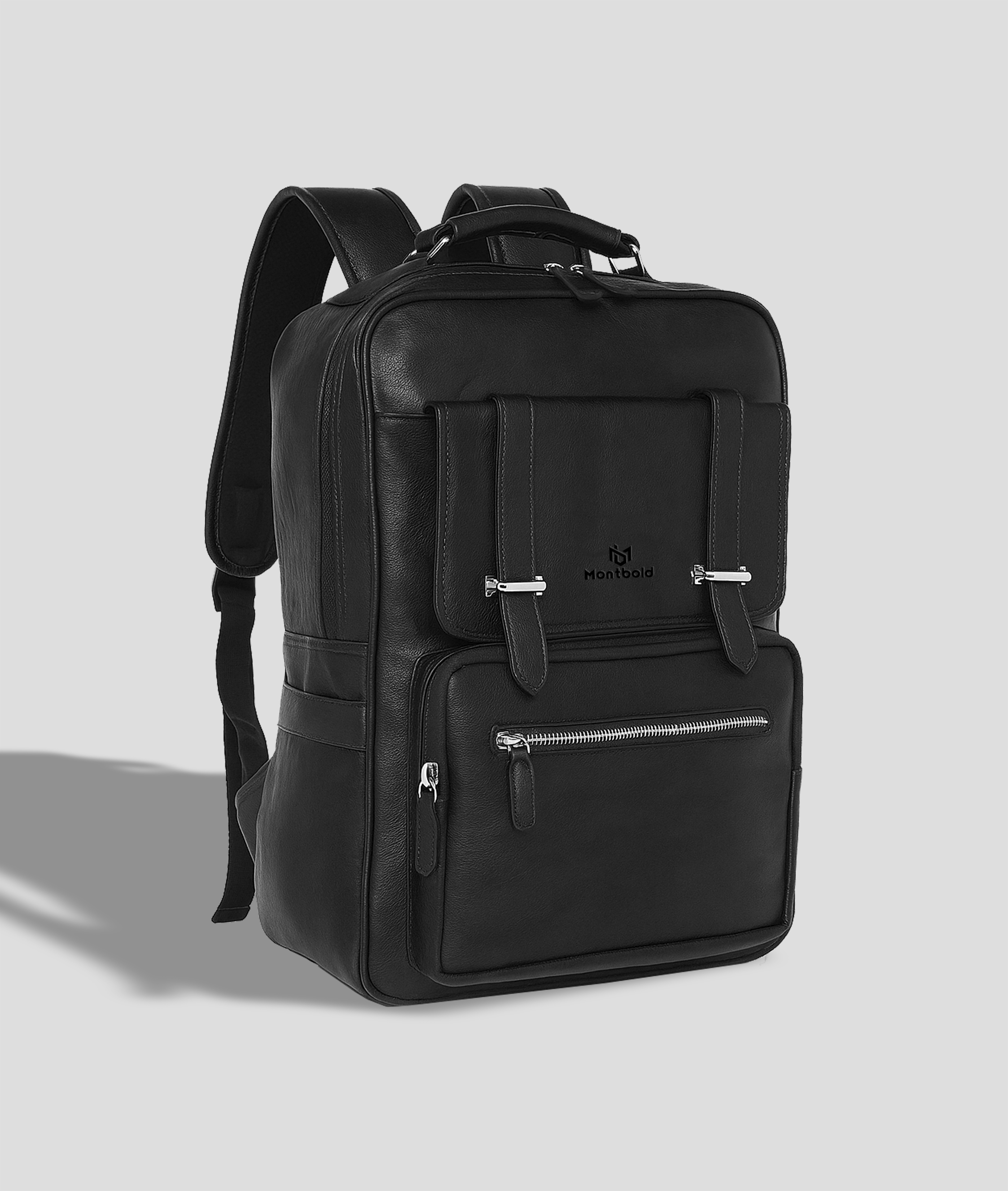 Montbold Premium Leather Laptop Backpack for Men – Office & Travel Bag