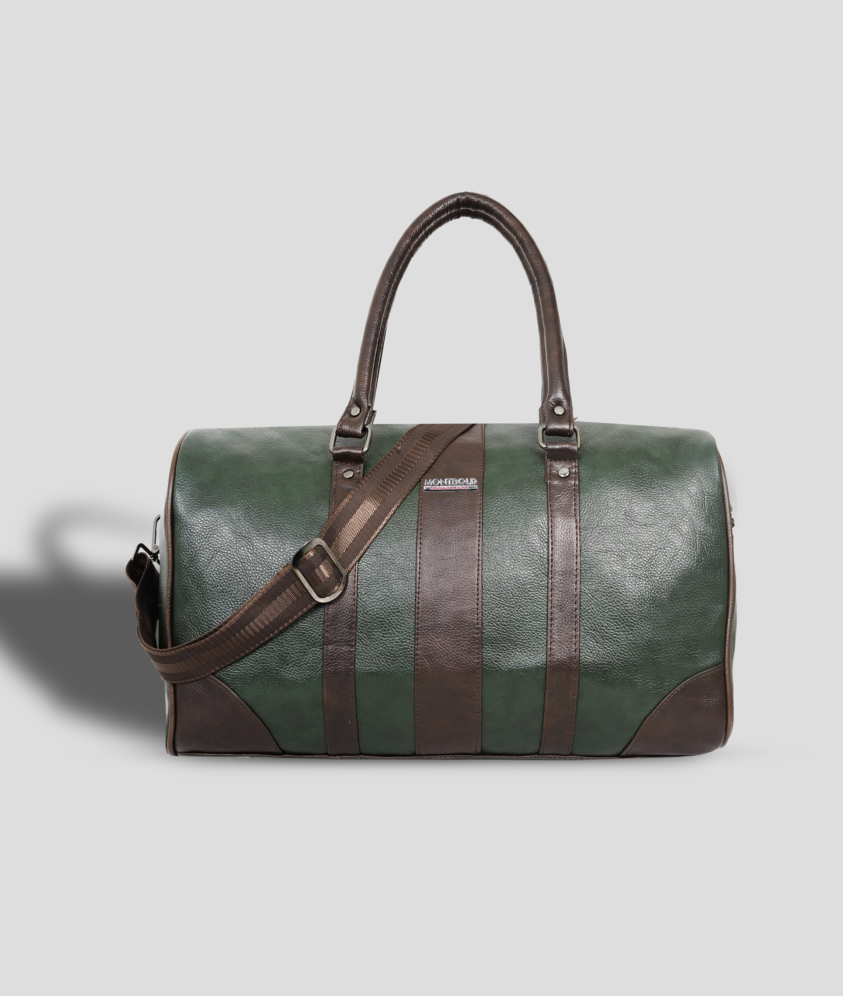 Montbold Brown Leather Travel Duffle Bag – Premium Weekender Bag